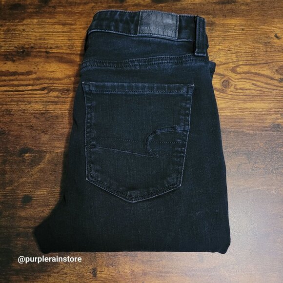 American Eagle Jeans 2 S Jegging 360 Next Level Stretch Super Hi Rise Black Wash - Picture 3 of 12